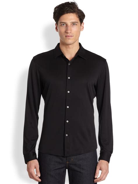 michael kors black shirt with gold zipper|Michael Kors black shirt men.